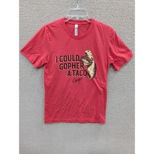 Chuy's Tex Mex Restaurant T-Shirt Size Small "I Could Gopher A Taco" Heather Red